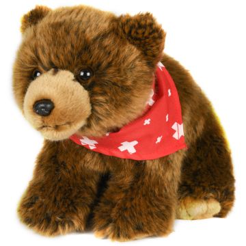 Braunbär mit Halstuch, stehend - 27 cm (Länge)