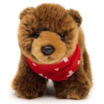 Braunbär mit Halstuch, stehend - 20 cm (Länge)