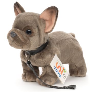 French Bulldog (gray) - With leash - 26 cm (length) -- Plush Dog