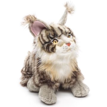 Maine-Coon-Katze, sitzend (grau) - 27 cm (Höhe)