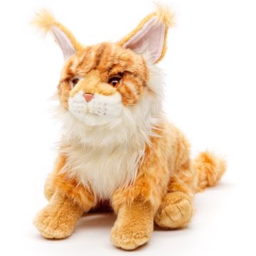 Maine-Coon-Katze, sitzend (braun) - 27 cm (Höhe)