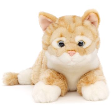 Katze mit getigertem Fell, liegend (rot-braun) - 38 cm (Länge)