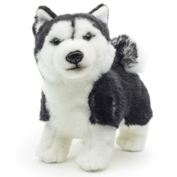 Husky Welpe, stehend (schwarz) - Ohne Leine - 21 cm (Länge)