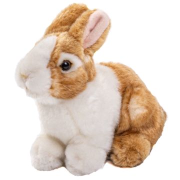 Kaninchen, sitzend (braun-weiß) - 20 cm (Länge)