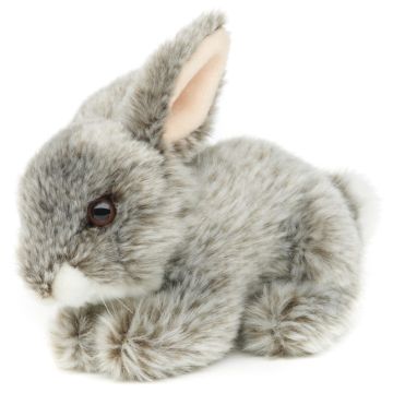Hase, liegend (grau) - 18 cm (Länge)