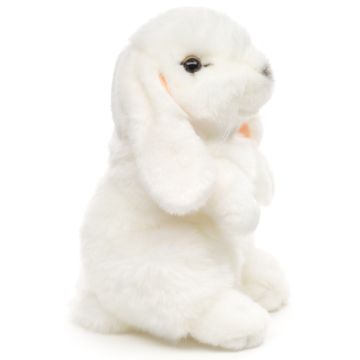 Widderkaninchen, stehend (weiß) - 18 cm (Höhe) -- Plüsch-Hase, Kaninchen