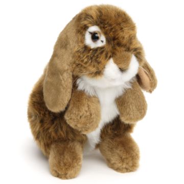 Widderkaninchen, stehend (braun) - 18 cm (Höhe) -- Plüsch-Hase, Kaninchen