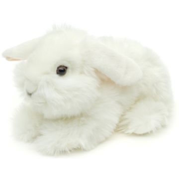 Lionhead Rabbit, lying (white) - Lop Ears - 23 cm (length) -- Plush Bunny