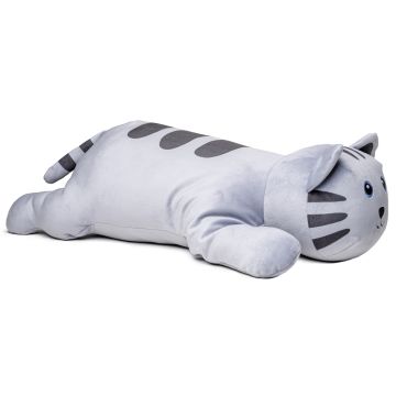 Plush Cushion - ultra soft - Cat gray - 57 cm (length)