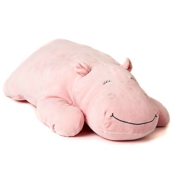 Plüsch-Kissen - Nilpferd rosa - ultraweich - 56 cm (Länge)