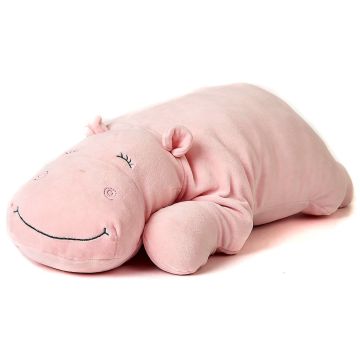 Plush Cushion - ultra soft - Hippo pink - 56 cm (length)