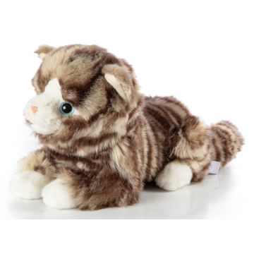 Hauskatze grau-getigert, liegend - 25 cm (Länge)