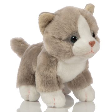 Katzen-Baby (grau), stehend - 13 cm (Höhe)