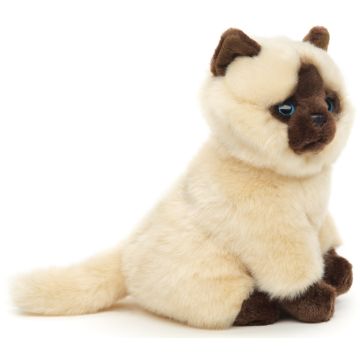 Siamkatze beige-braun, sitzend - 21 cm (Höhe)