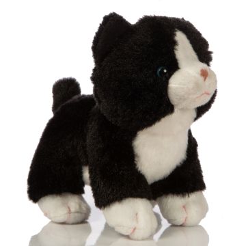 Katzen-Baby (schwarz-weiß), stehend - 13 cm (Höhe)