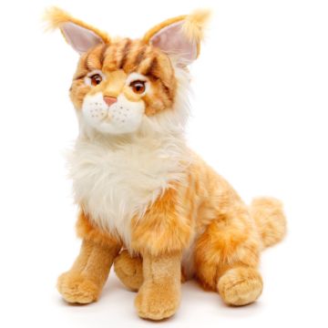 Maine-Coon-Katze, sitzend (braun) - 30 cm (Höhe)