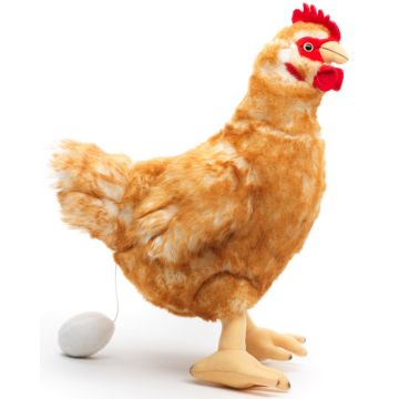 Henne braun - Mit Ei - 37 cm (Höhe)