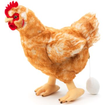 Henne braun - Mit Ei - 37 cm (Höhe)