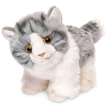 Kätzchen, stehend (grau-weiß) - 18 cm (Länge)