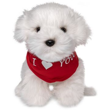 Malteser Hund - Mit Halstuch "I ❤️ You" - 26 cm (Länge)