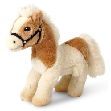 Pferd, stehend, beige-weiß (ohne Sattel) - 23 cm (Länge)