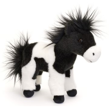 Horse black and white, standing - 23 cm (height)