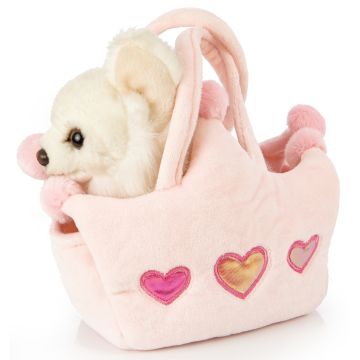 Chihuahua (weiß) - Mit Prinzessinentasche - 18 cm (Länge)