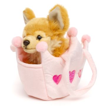 Chihuahua (braun) - Mit Prinzessinentasche - 18 cm (Länge)