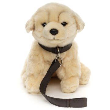 Golden Retriever (mit Leine) -  Mit bellender Stimme (Sound) - 18 cm (Höhe)