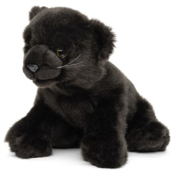Schwarzer Panther Baby, sitzend - 25 cm (Länge)