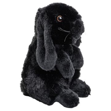 Lop-eared Rabbit, sitting (black) - 19 cm (height) -- Plush Bunny