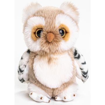Eule (beige-weiß) - 18 cm (Höhe)