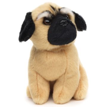 Mops Plushie, sitzend - 12 cm (Höhe)