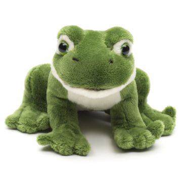Grüner Frosch Plushie, sitzend - Mit quakender Stimme - 13 cm (Länge)