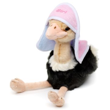 Strauß mit wendbarer Haube ("Boy" oder "Girl") - Baby-Shower-Geschenk - 28 cm (Höhe)