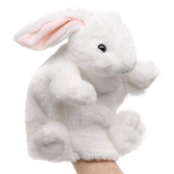 Handpuppe Hase (weiß) - 24 cm (Höhe)