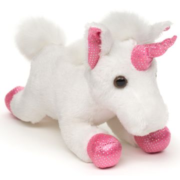 Einhorn Plushie, liegend (weiß) - 18 cm (Länge)