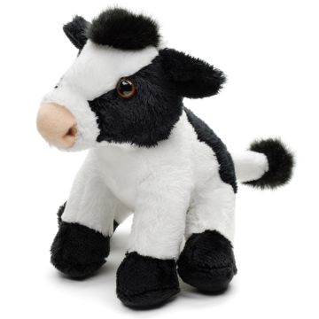 Kuh Plushie, sitzend (schwarz-weiß) - 14 cm (Höhe)