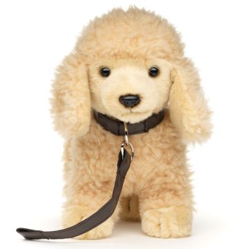 Poodle (apricot), standing (with Leash) - 30 cm (length) -- Plush Dog