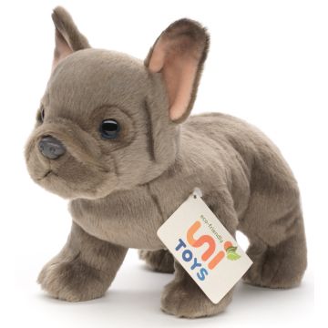 Französische Bulldogge (grau) - Ohne Leine - 26 cm (Länge) -- Plüsch-Hund, Dogge