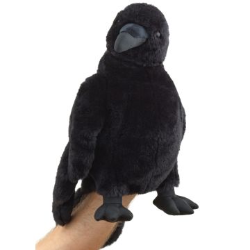 Handpuppe Rabe mit drehbarem Kopf - 31 cm (Höhe)