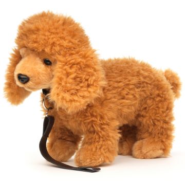 Pudel (hellbraun), stehend (mit Leine) - 30 cm (Länge)