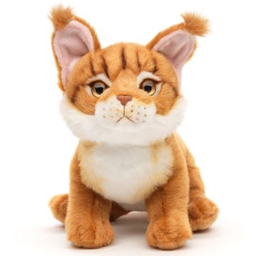 Maine-Coon-Katze, sitzend (braun) - 18 cm (Höhe)