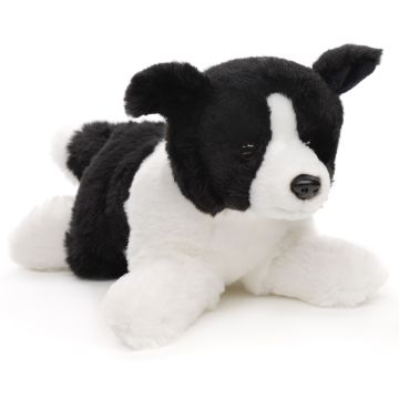 Border Collie, lying - 30 cm (length) - ‘Eco-Line’ - 100% Recycled Material -- Plush Dog