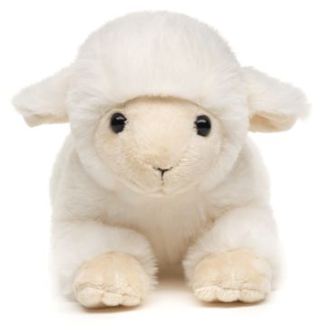 Lamm weiß, liegend - 21 cm (Länge) -- Plüsch-Schaf