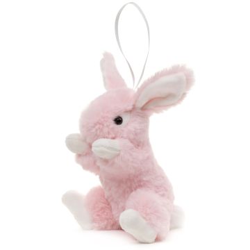 Hase mit Schlappohren (rosa) - Mit Schlaufe - 15 cm (Höhe) -- Plüsch-Kaninchen